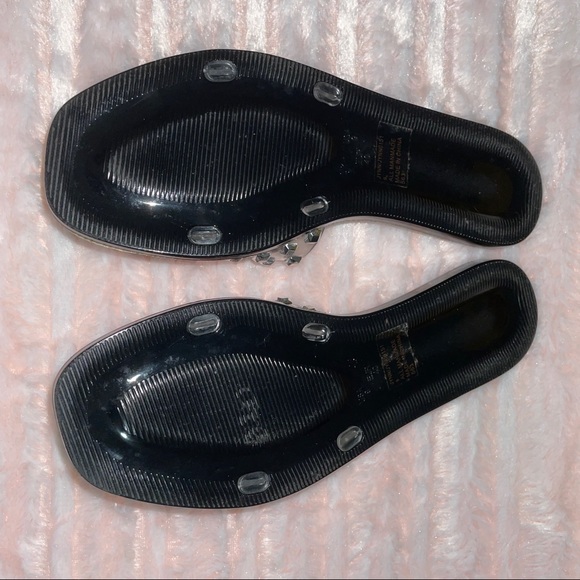 Steve Madden Clear and Sparkly Slip On Sandals / Slides - Picture 6 of 7